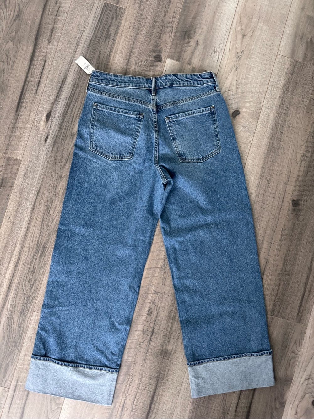 Old Navy High-Rise Wide-Leg Cropped Jeans - Blue Denim - Picture 2 of 2